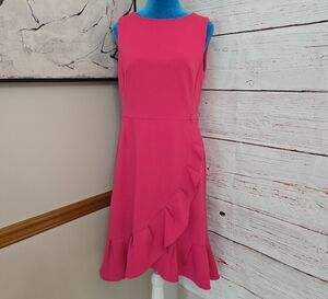 NWOT calvin Klein Faux Wrap Dress W/ruffles Size 10